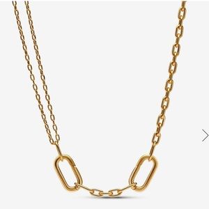 ME Double Link Chain Gold Necklace